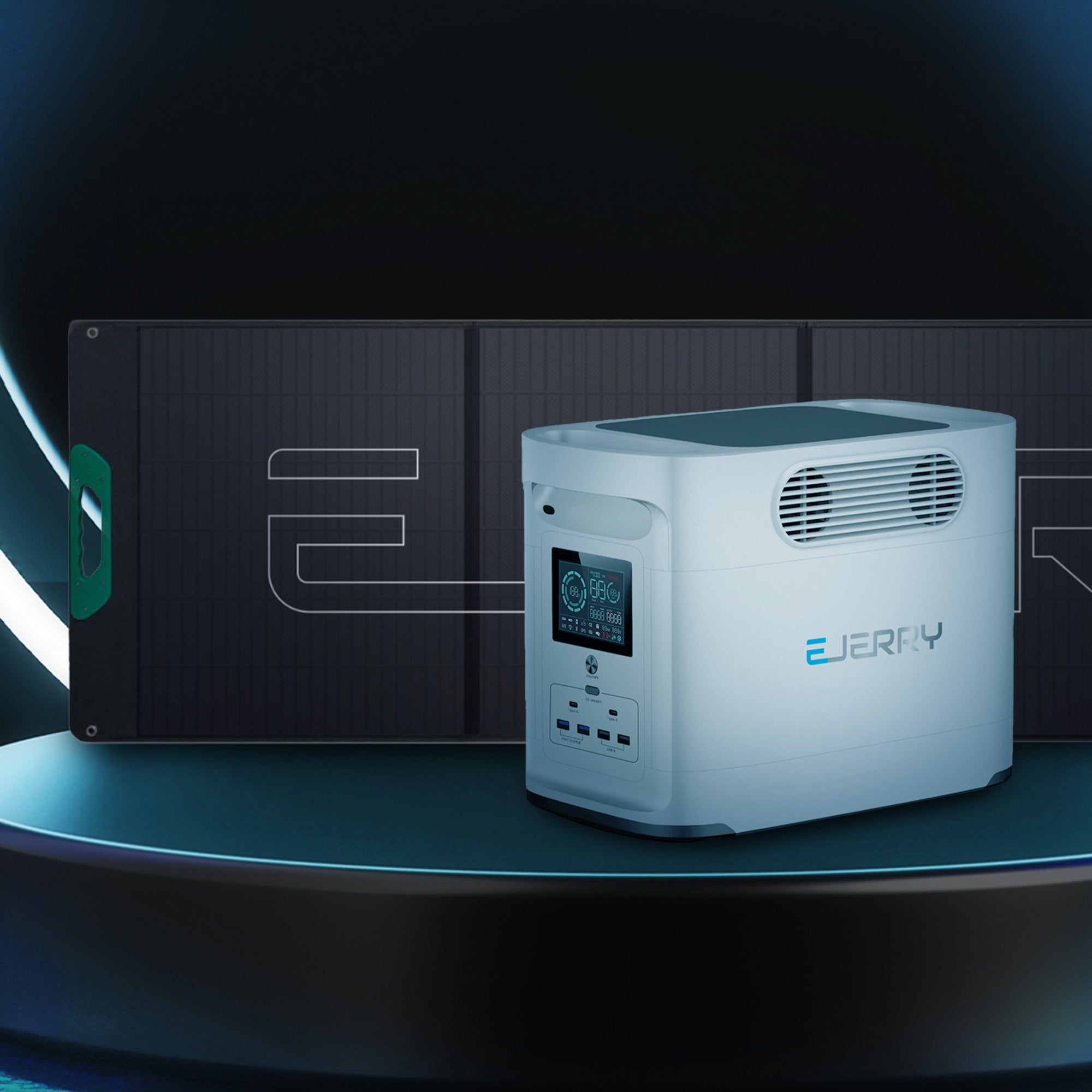 EJERRY EV Charger and Solar Panel Photography Mockup