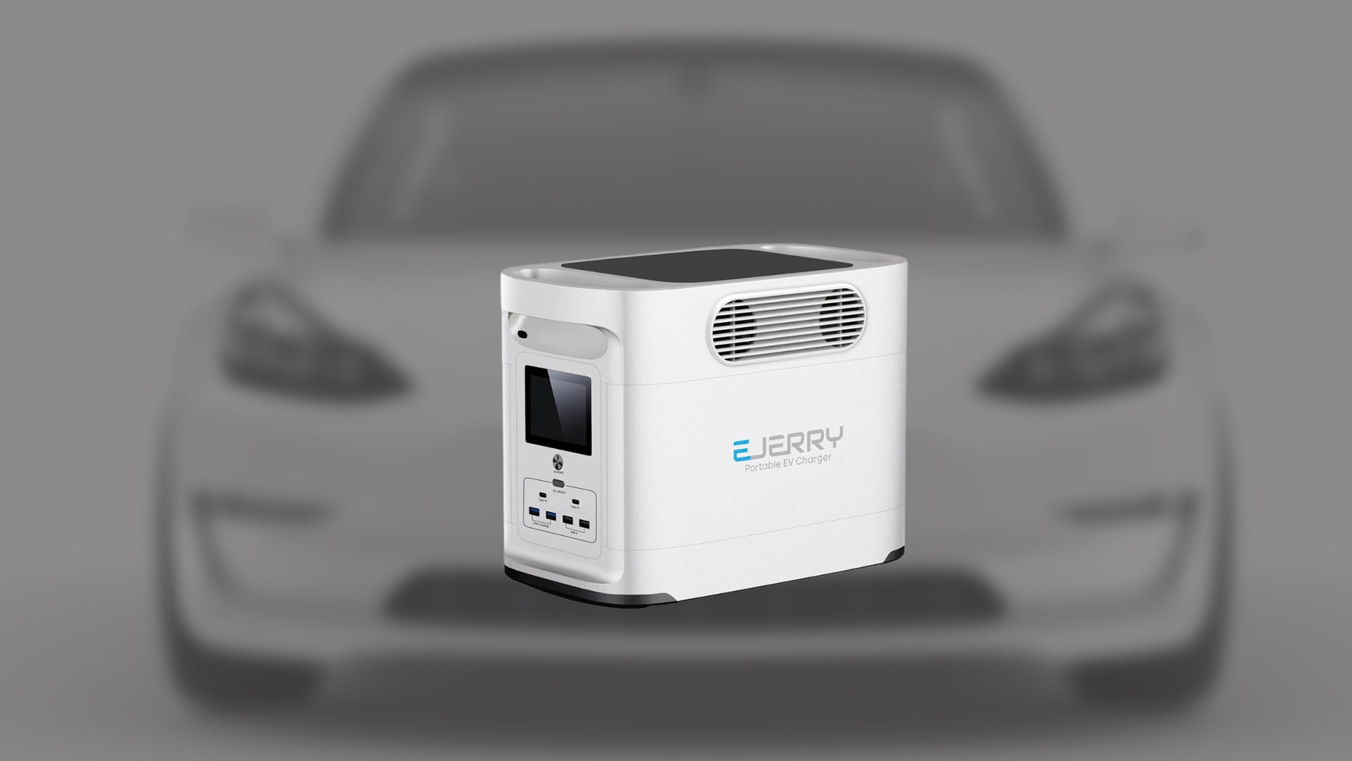 White Version of EV Charger and Car