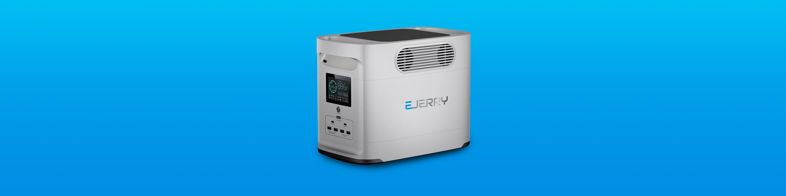 White EV Charger Product Photo with blue background
